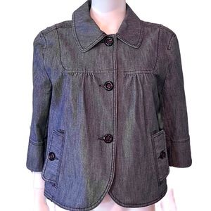 ANN TAYLOR LOFT Denim Cropped Swing Jacket Women’s SIZE 14